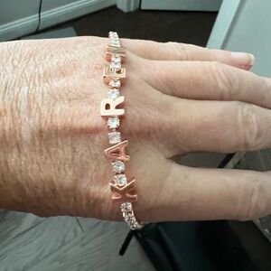 Rose gold tone cz Karen bracelet